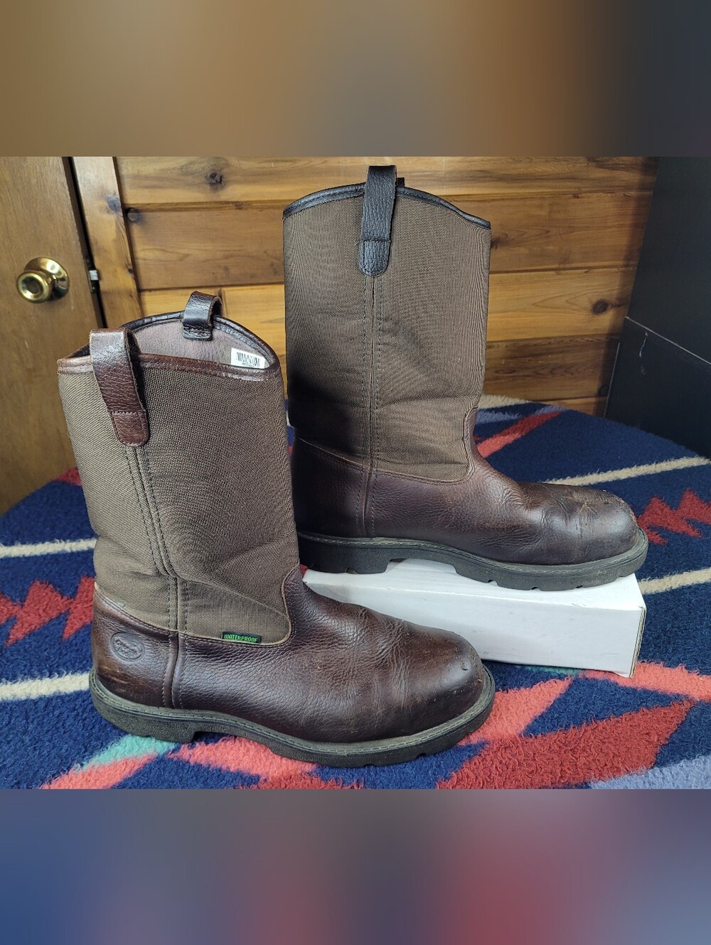 Georgia Boot Homeland Steel Toe Boots Mens 10.5 W Brown Leather G111 Waterproof